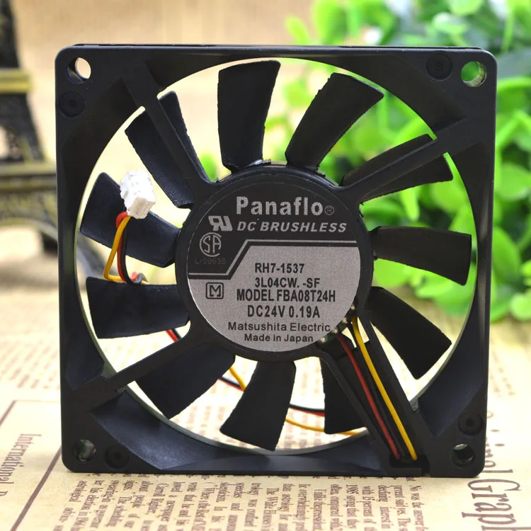 Ventilátor chladiča chladiča chladiča pre Panaflo DC Brushless bez RH7-1537 24V 0,19A FBA08T24H 80*80*15 mm