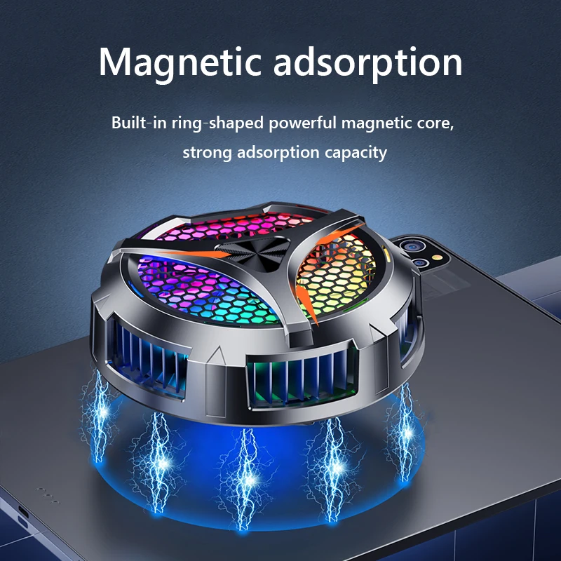 Ventilátor chladiča magnetického telefónu s teplotným displejom pre chladič IPad RGB chladič chladiča pre iPad/Surface Pro/Samsung Tab