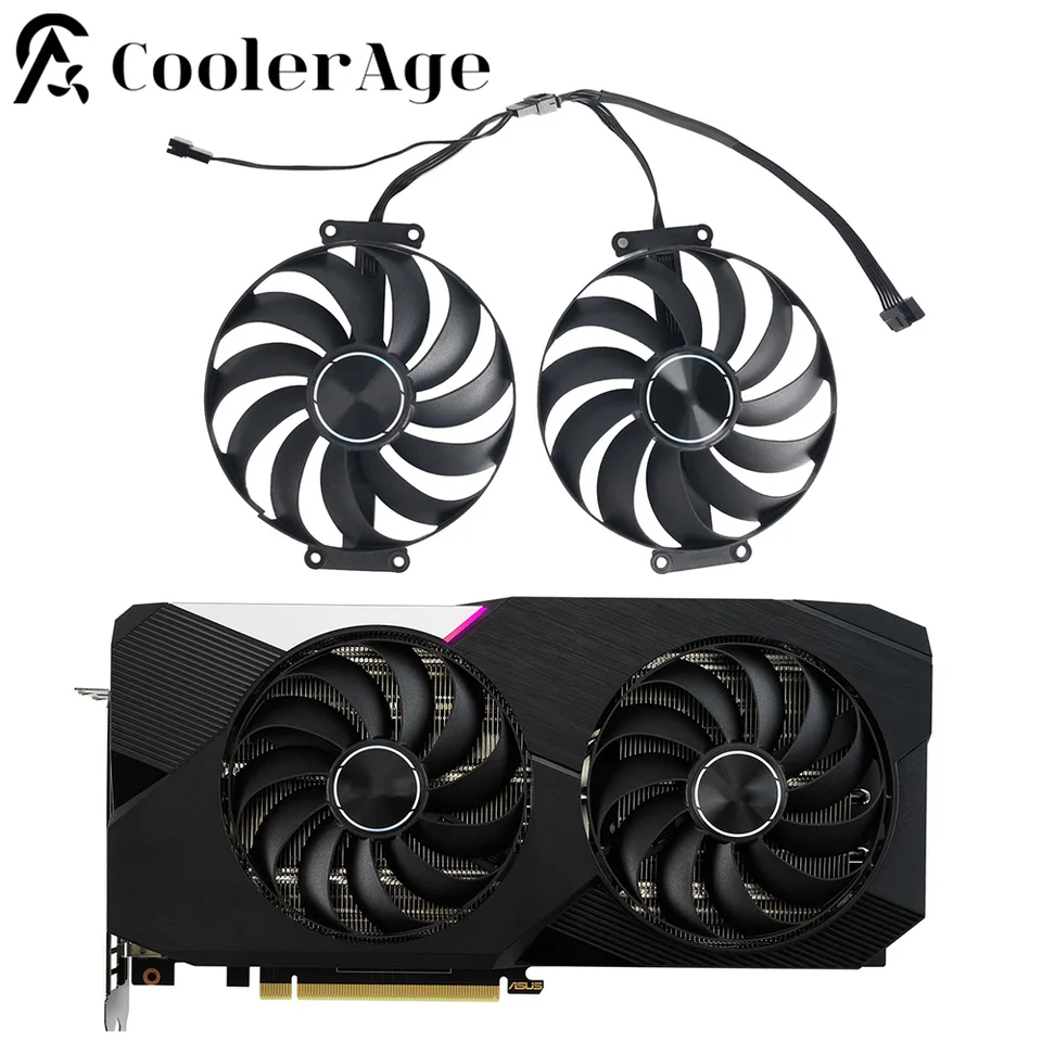Ventilátor pre video kartu pre ASUS Dual GeForce RTX 3060 TI 3070 V2 OC Vydanie 8GB GDDR6 95 mm CF1010U12S FDC10U12S9-C T129215SU GPU FAN