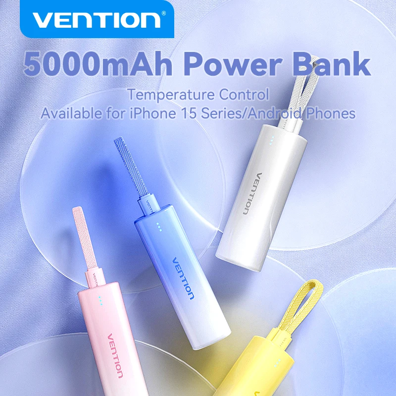 VENTION 20W Power Bank Rýchly poplatok 5000 mAh prenosný Powerbank pre iPhone 15 Pro Max Xiaomi Huawei Telefón Externá batéria PD 20W