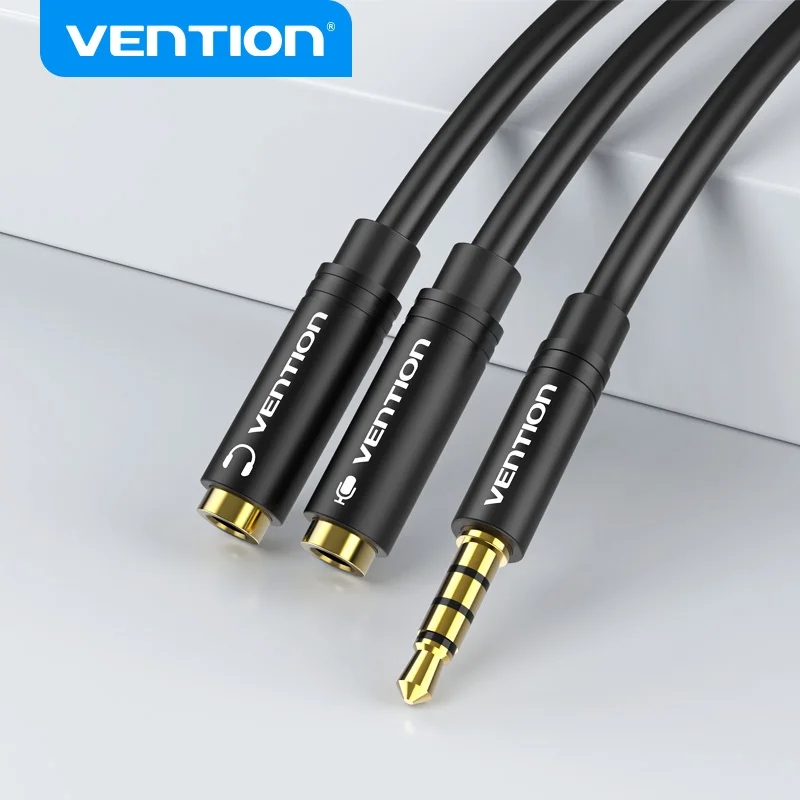 Vention 3,5 mm zvukový splitter kábel pre počítačový notebook 3,5 mm 1 samec až 2 ženské slúchadlá+mikrofónový splitter zvukový kábel Adax Adapter