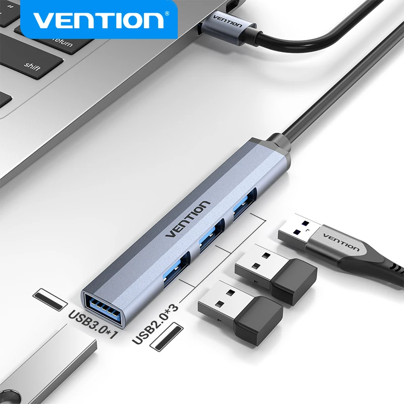 VENTION USB C HUB Vysokorýchlostné 4 porty Multi -Typ C až USB 2.0 Roztrievačový adaptér MacBook Pro iPad Pro Xiaomi Lenovo USB Hub