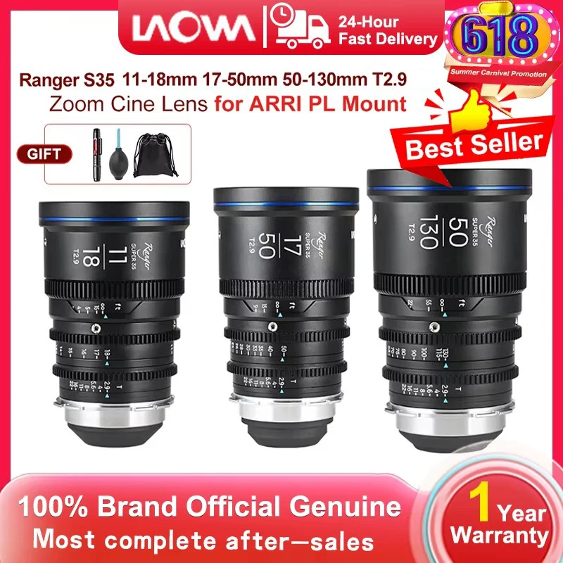 Venus Optics Laowa Ranger S35 Zoom Cine Lens 11-18 mm 17-50 mm 50-130 mm T2,9 pre Arri Pl Mount