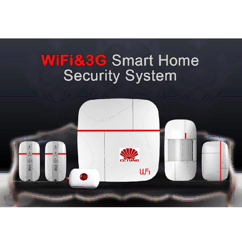 Ver A VCare WiFi a 3G WCDMA Data Stream Smart Home Alarm System s oknom PIR Dvere Sensor Zdravotné tlačidlo Námorníctvo