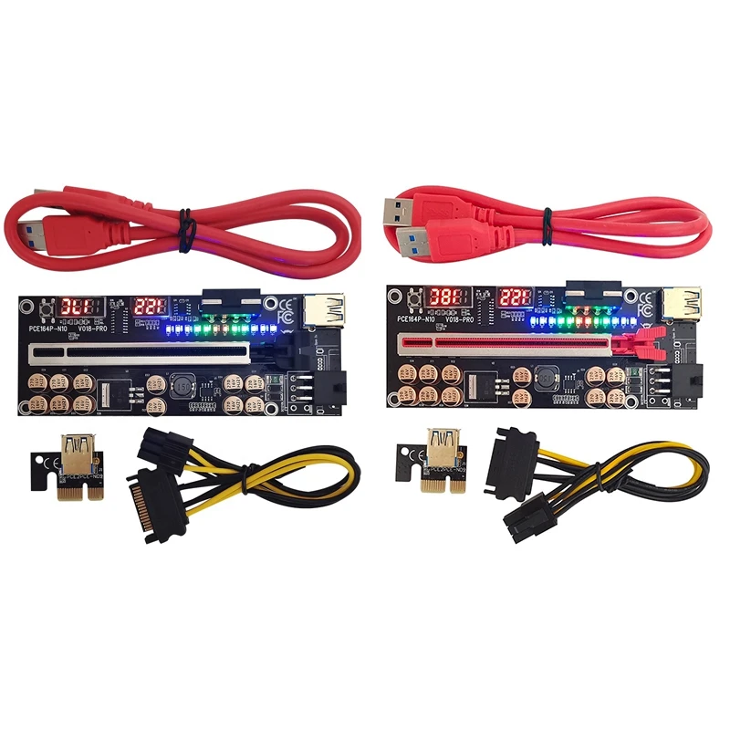 Ver018 Pro Pci-E Riser Card USB 3.0 Kábel 018 plus PCI Express 1x až 16x Extender PCIe Adapter pre ťažbu BTC