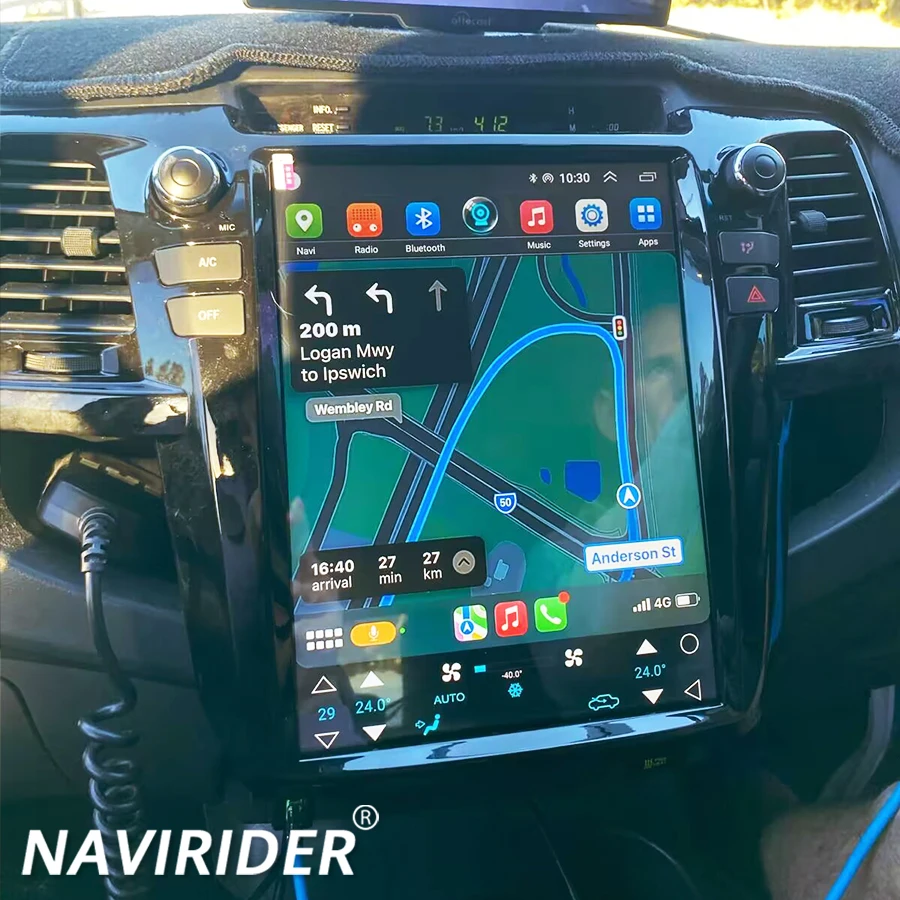 Vertikálna obrazovka Tesla v štýle Android 14 Car pre Toyota Fortuner Hilux 2007- 2015 GPS Navigator CarPlay 12.1 