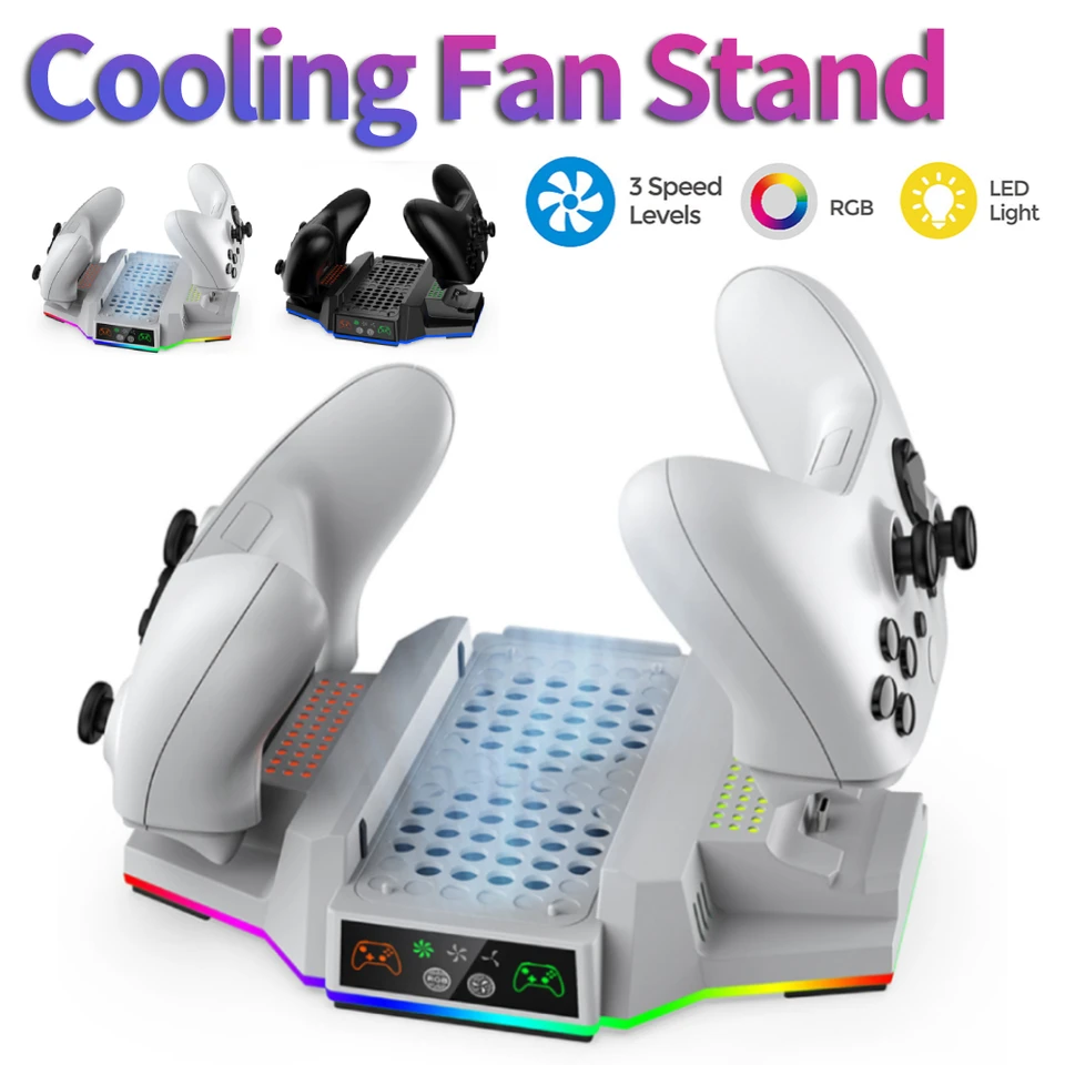 Vertikálne chladiaci stojan Dual nabíjacie stanice Dock pre ovládač Vertikálny stojan s chladiacim ventilátorom pre príslušenstvo Xbox Series S