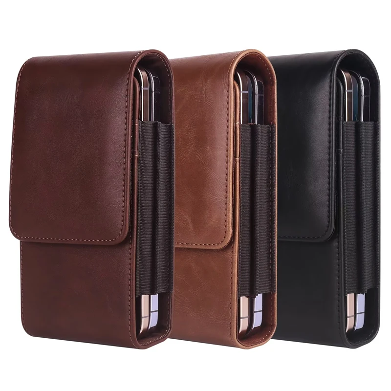 Vertikálne duálne puzdro na dizajn mobilného telefónu Belt Belt Pase pre Samsung S25ultra S24ultra S24 Fe iPhone 16 15 14 13 13Pro max