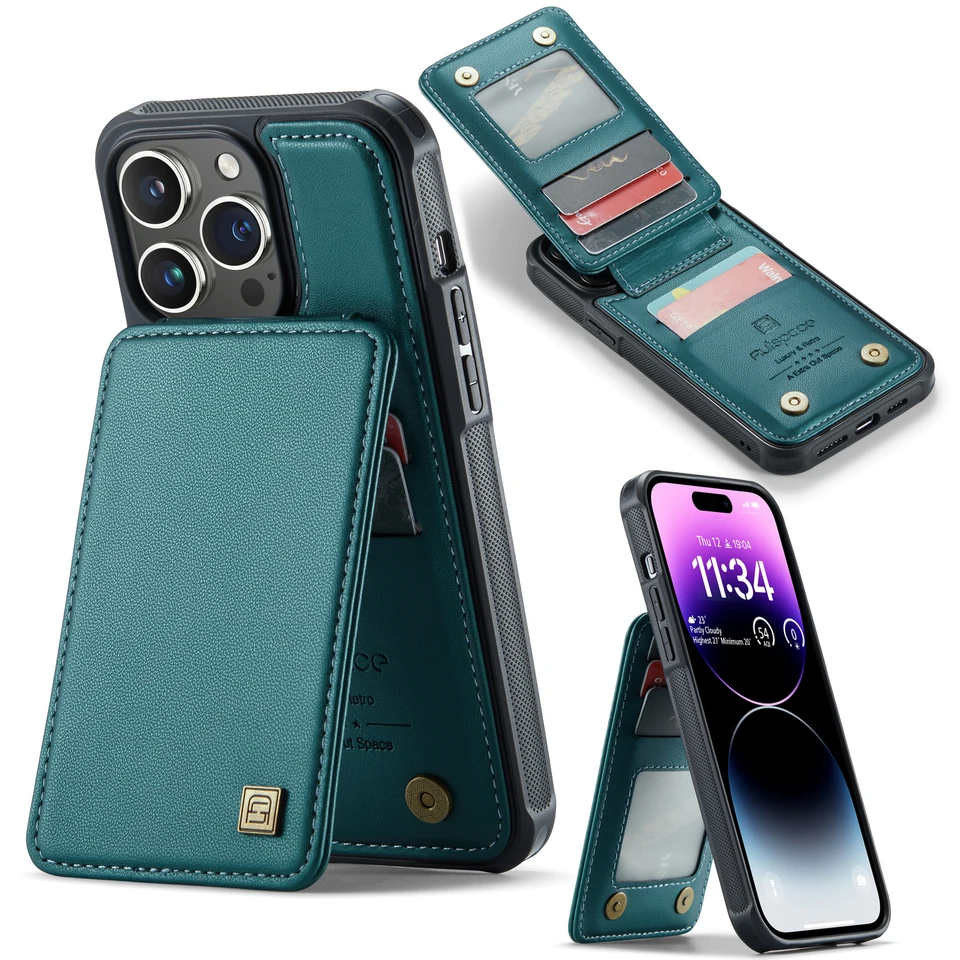 Vertikálne karty solt kožené puzdro pre iPhone 14 15 Pro Max 11 12 13 13 13 13 13 13 Promax 14Plus RFID stojan držiak magnetický taškový obal