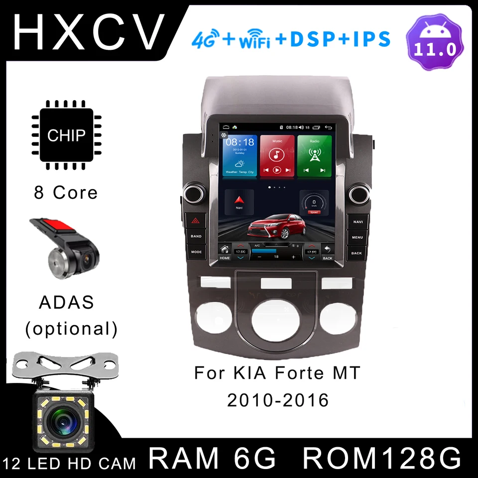 Vertikálne rádio pre Android v štýle Tesla pre kia Forte Mt GPS Navigator pre auto 4G Car Stereo Car Radio s Bluetooth 2010- 2016