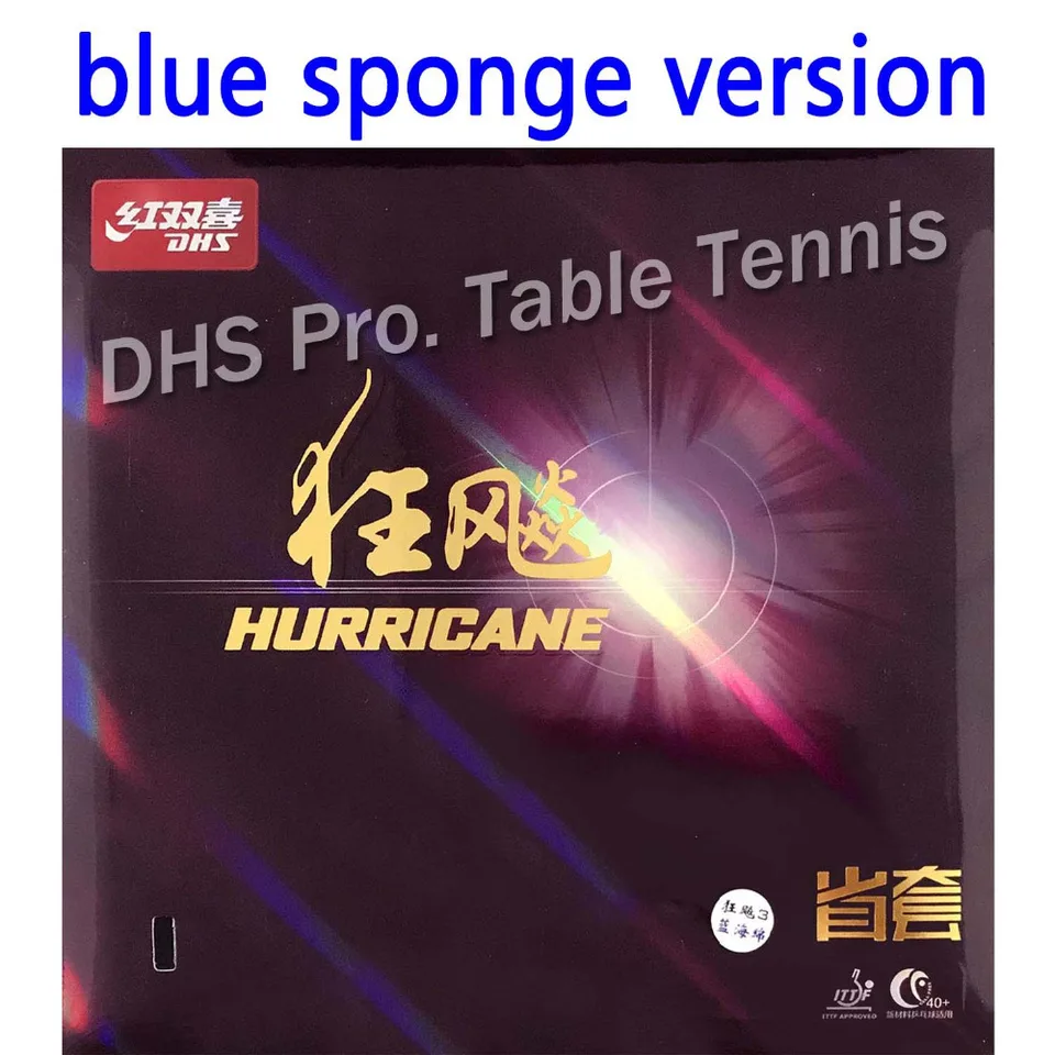 Verzia Blue Sponge DHS Hurikán 3 Provincial Professional Black Pips-in stolný tenis pingpong gumy s modrou špongiou