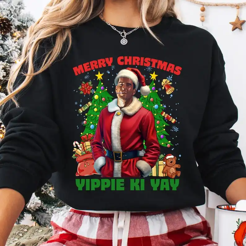 Veselé Vianoce Yippie Ki Yay Die Hard Christma Movie Vianoce zodpovedajúce rodinné vianočné dizajnérske oblečenie Streetwear Dámske topy