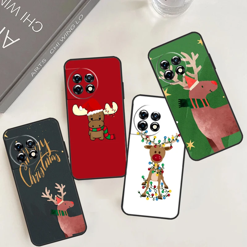 Veselé vianočné sobie pre prípad OnePlus 12 11 10 9 Pro 9R 10R 12R 10T OnePlus Nord 3 2T CE 2 Lite N20 N10 OBJEK