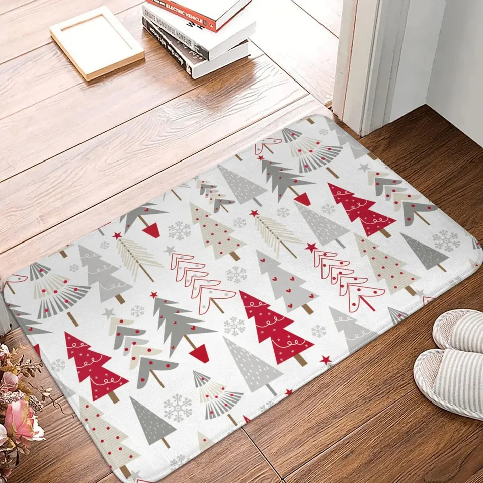 Veselý vianočný deň Nový rok Santa Claus Elk Snowflake Neflip Dráby Šťastný koberec obývacia izba kuchyňa