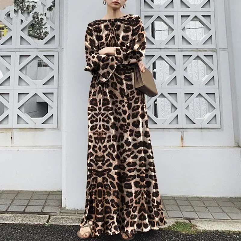 Vestidos moslim jalabiya Ženy leopard tlače dlhé šaty Ramadan Maroko dubaj arabský eid rúž abayas saudi islam kaftan šaty
