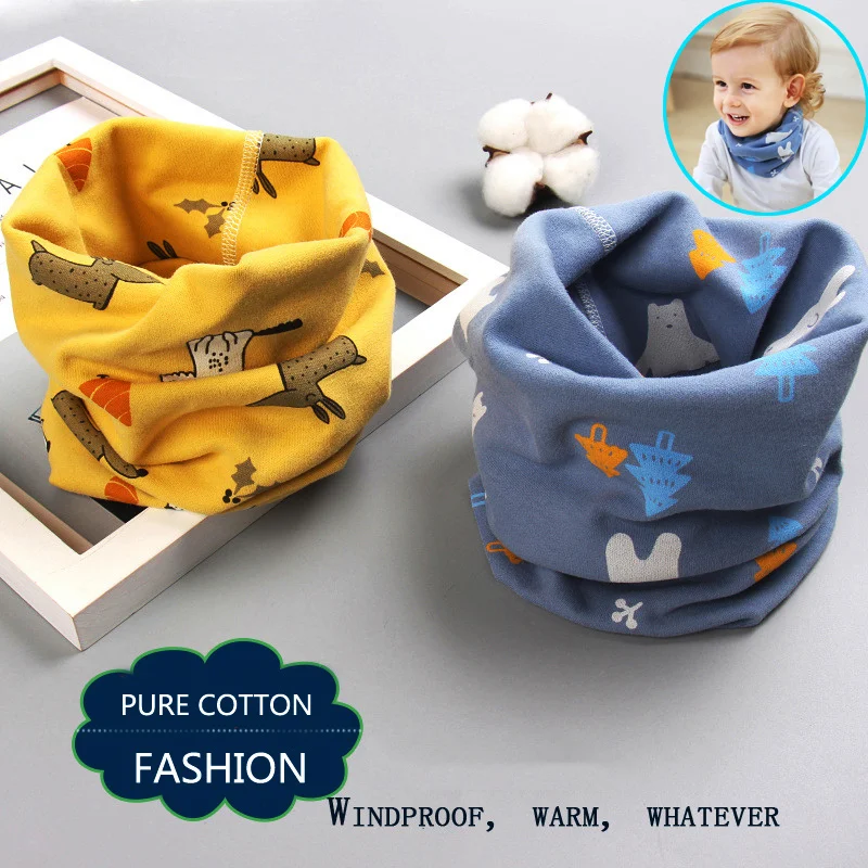 Veterné deti šál Spring zimné chlapci dievčatá krk teplý foulard šatky tlmič tlmič vonkajšia bavlna šál uši