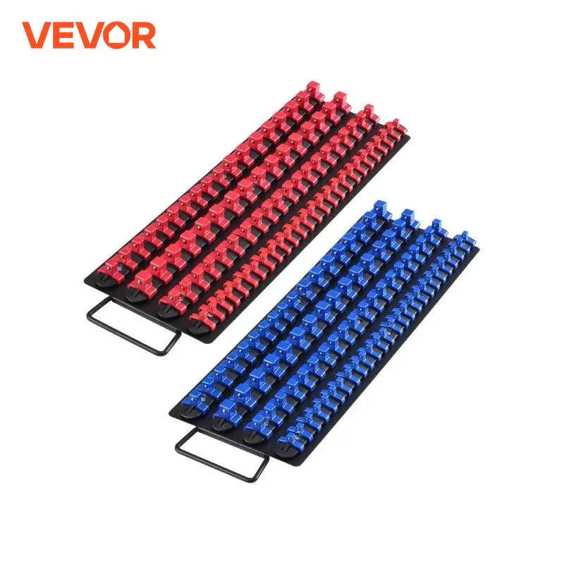 Vevor 2pcs Prenosný organizátor Socket Organizátor Tray Metric & SAE Set Hold až 160 zásuviek 1/4 