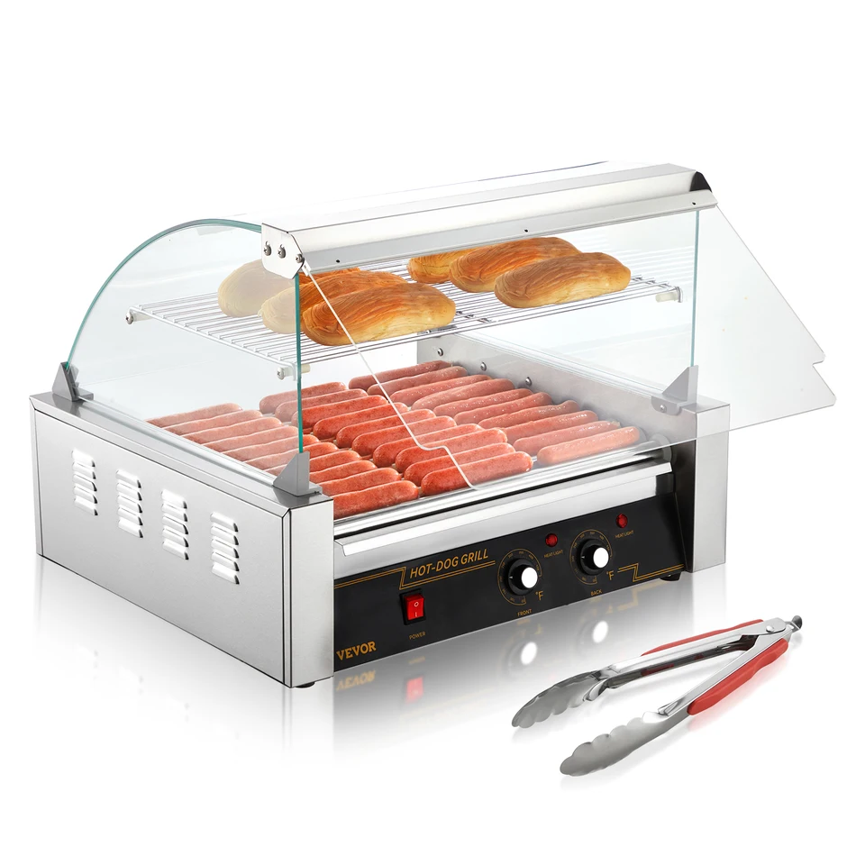 Vevor 5/7/11 RODS Komerčné komerčné hot dogové valcové elektrické klobásy výrobca grilu na grilovanie pre kempingové večierky Domáce spotrebič 110V