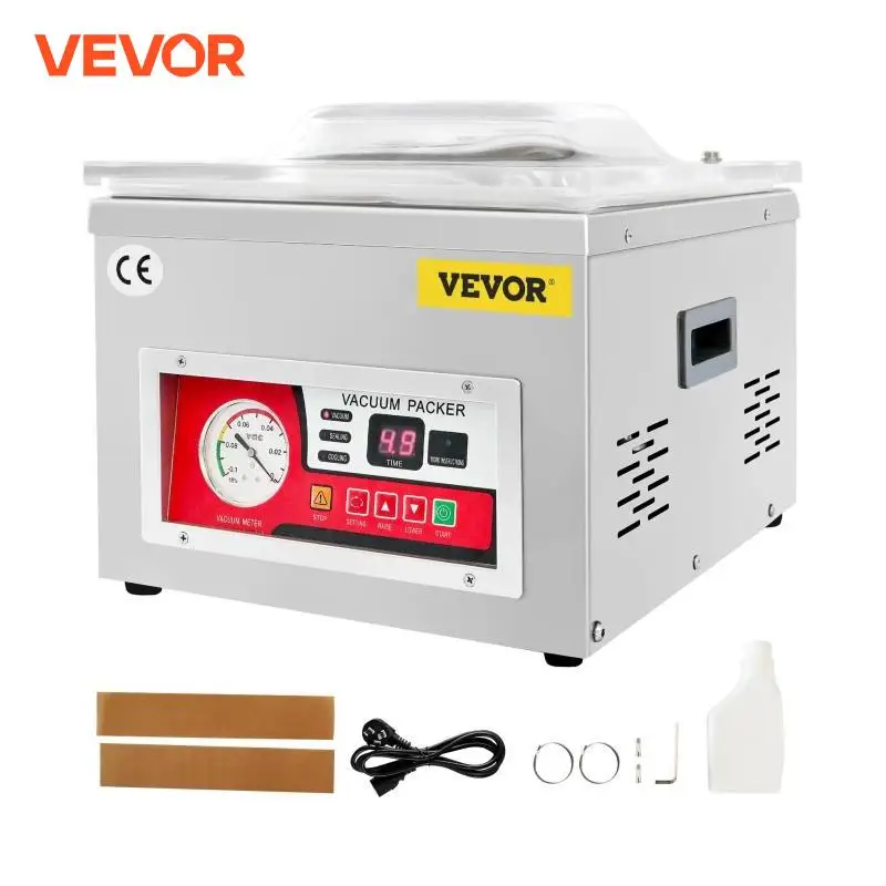 Vevor Food vákuum balenie stroj komerčná komora vákuová tmel DZ-260A Kuchynský vrecko na mäso balenie balenie potravín šetrič tesniaci stroj