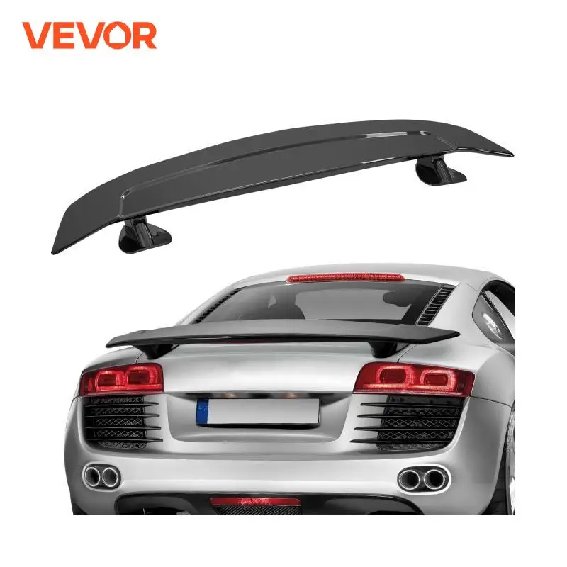 Vevor gt krídlové auto spoiler 46,3 palca Univerzálny spojler kompatibilný s väčšinou sedanov a kupé s vysokou pevnosťou ABS Material čierny