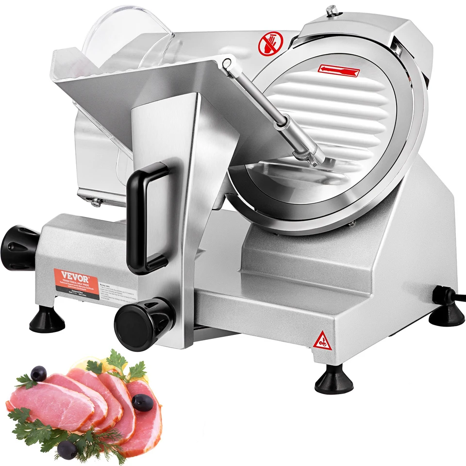 Vevor Meat Slicer 200W/240 W/320W/340 W elektrický deli potravinový krájač nastaviteľná hrúbka pre komerčné a domáce použitie syr na mäso