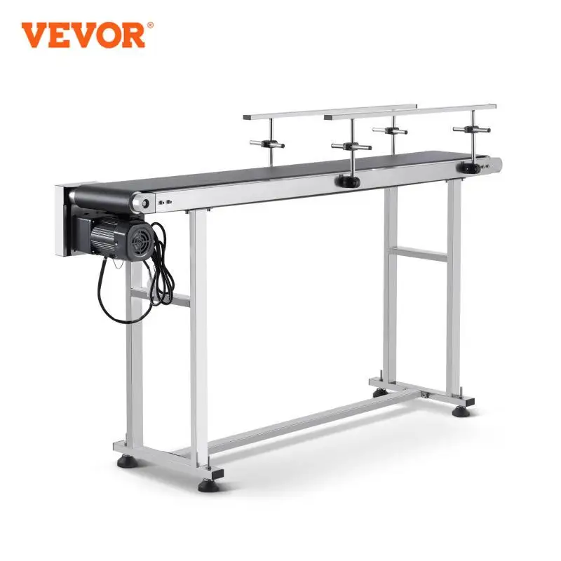 Vevor PVC Belt Table Table Table Dvojitá zábradlie z nehrdzavejúcej ocele