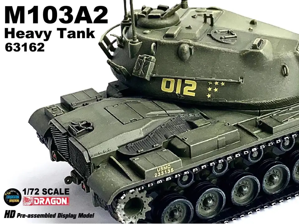 Veyronská druhá svetová vojna, 1/72 American M103A2 ťažký tank Model Model Soldier Ornament 63162. Zbierka vojenských modelov
