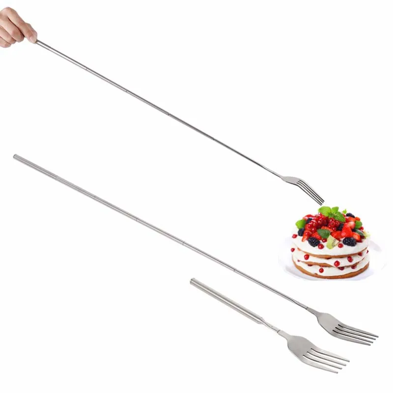 Večera vidlica z nerezovej teleskopickej rozšírenej vidlice lyžica ovocný dezert s dlhým príborom ForkbbQ Fork Witter Daelware
