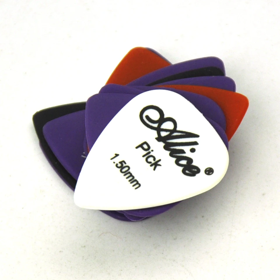 Veľa 100 pcs Alice 1,5 mm ťažké matné nylonové gitarové výbery rozmanitých farieb AP-F