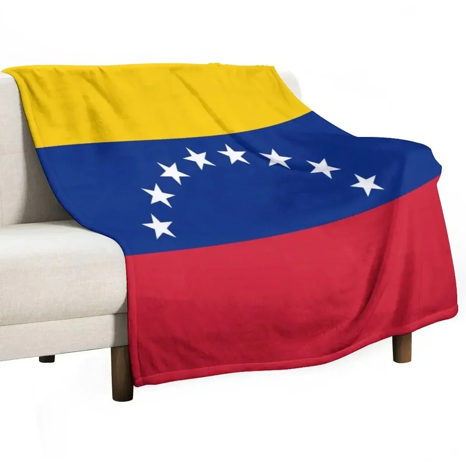 Veľkolepá vlajka Venezuely a jej farby oranžové, modré, červené a biele. Hodiť prikrývku pre deti ďalšie veľké prikrývky