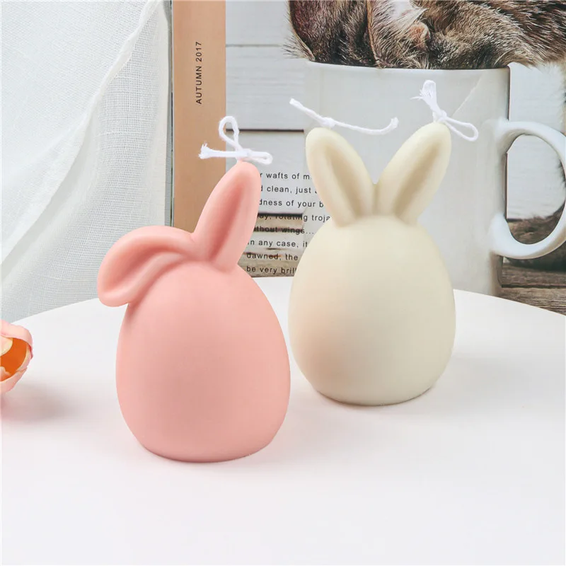Veľkonočné vajíčko Bunny Silikónová sviečka forma 3D bez tváre králičej hlavy Aroma Mydlo Passin Fors Fors Sviečka výroba Doplnok