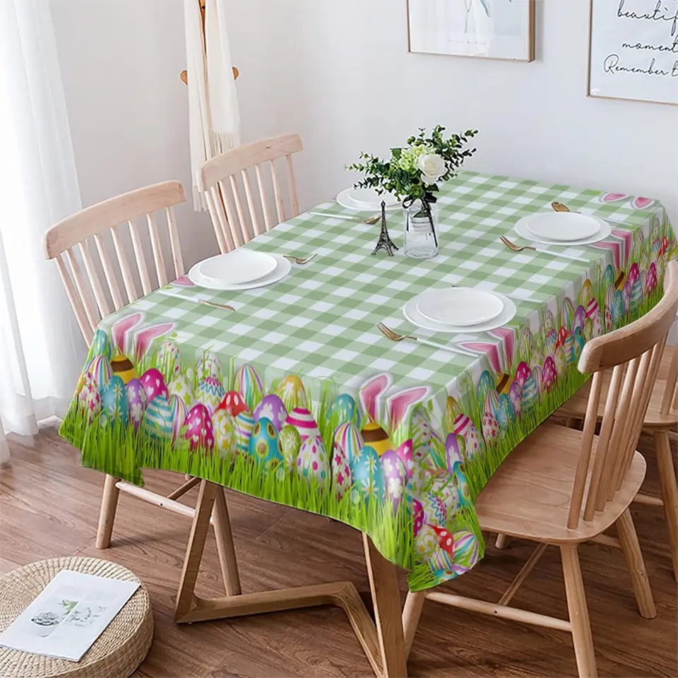 Veľkonočný zajačik vajcia Grass Green Plaid Plaid