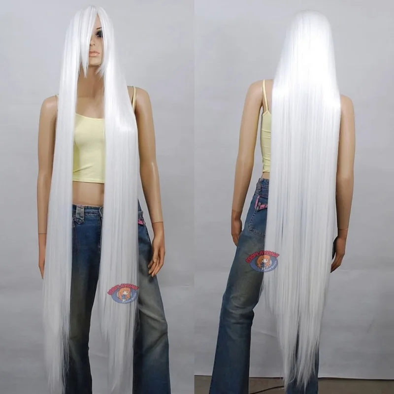 Veľkoobchod 150 cm extra dlhé biele cosplay parochňu s vysokým obsahom teploty Cosplay parochne