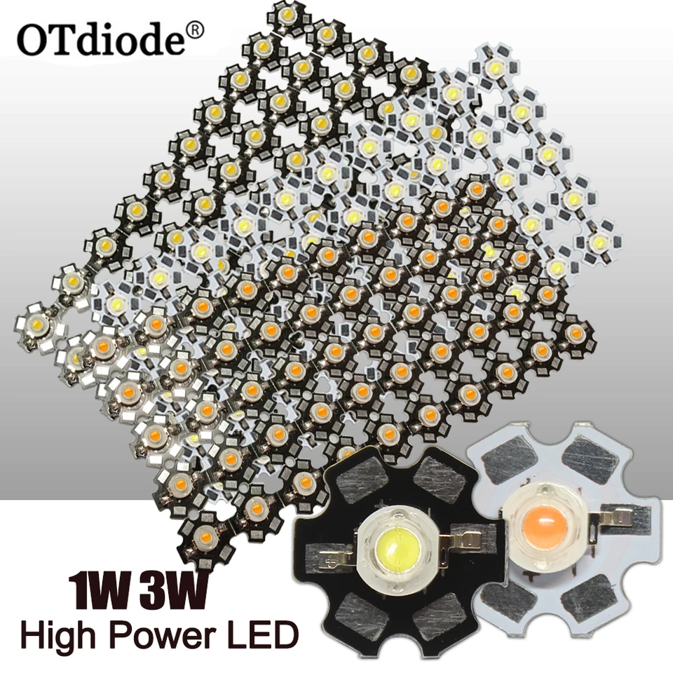 Veľkoobchod 25ks/100ks 1 W 3W High -Power LED diódy Warm Cold White/Natural White/Red/Green/Blue/Royal Blue s 20 mm hviezdnymi doska