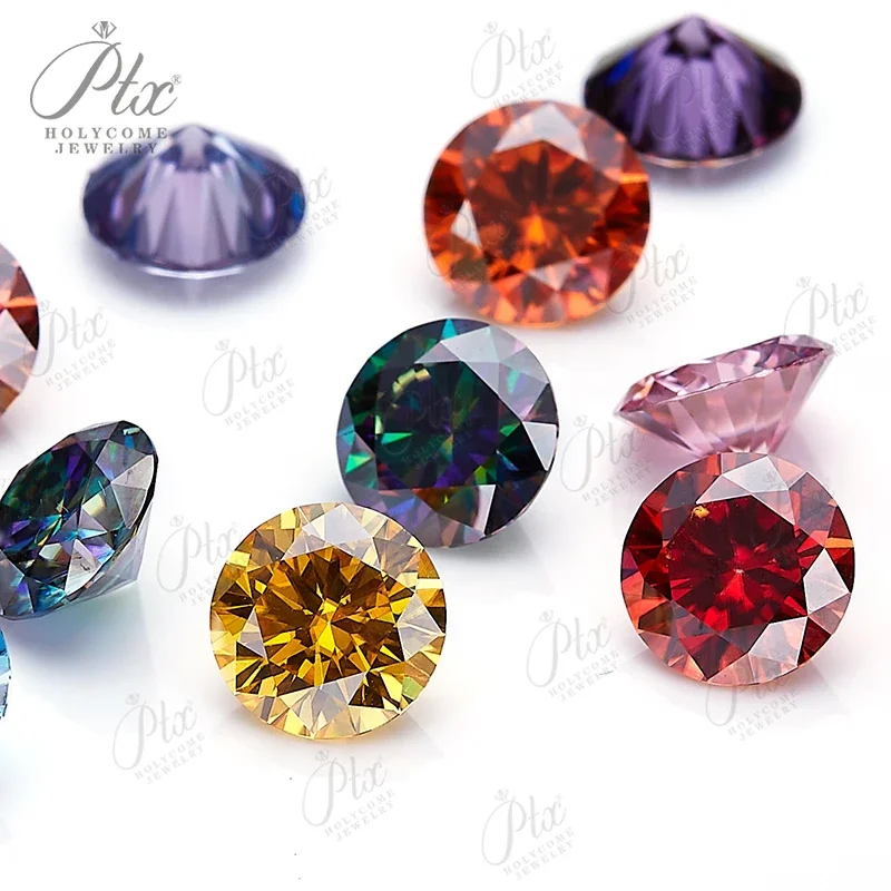 Veľkoobchod Big Save 20ks na veľa Moissanit kameň okrúhly kruh Zlatá žltá farba VVS1 Gemstone šperky na výrobu certifikátu GRA