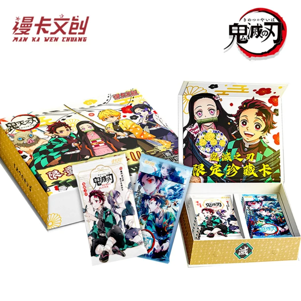 Veľkoobchod Demon Slayer Cards Original Nezuko Tanjiro Inosuke Trading Flash Card Collection Collection Hračky pre detské hobby darčeky