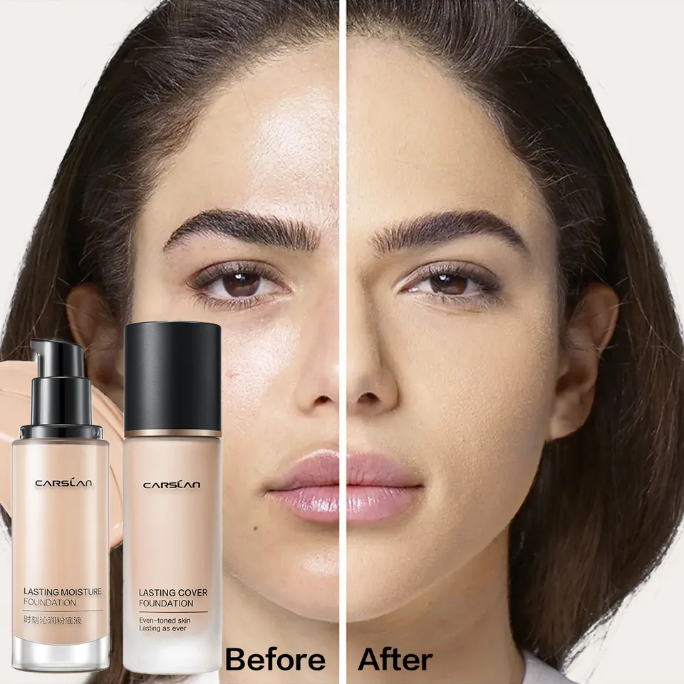 Veľkoobchod Dlhodobá vlhkosť matná tekutá tvár Foundation Full Covery Whitening Whitening Rozjasnenie makeupov na riadenie oleja