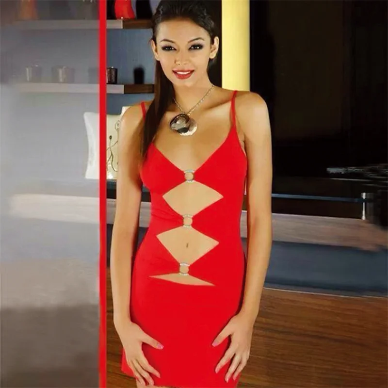 Veľkoobchod Dámske sexy duté dutiny out-through spodná bielizeň šaty Lady Long Side Open Nightwear Hight Quality Night Party babydoll