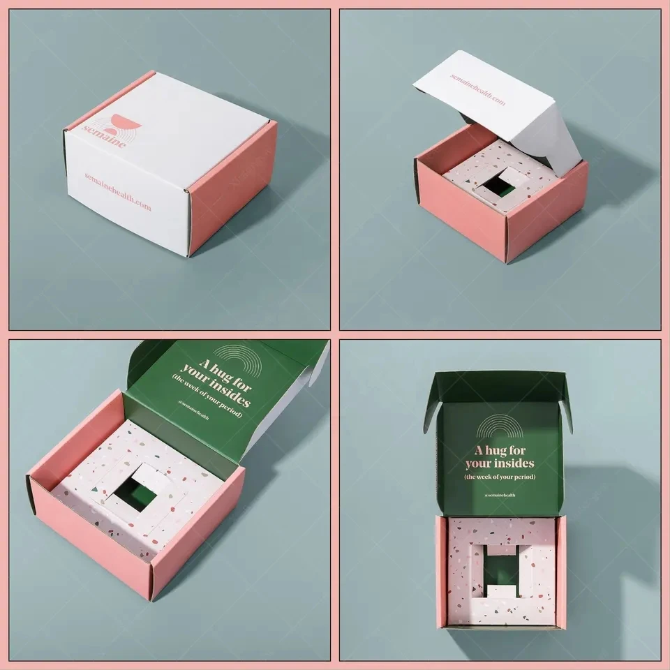Veľkoobchod Pink Cosmetics Clothes Darčekový kartónový box vlastné logo Skladanie vlnitej poštovej poštovej balenia balenia