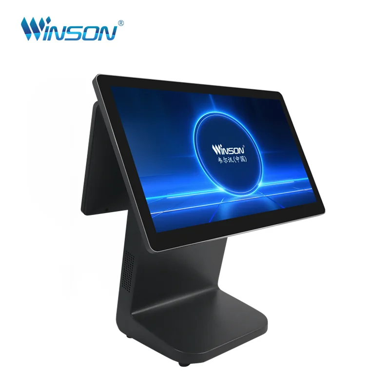 Veľkoobchod s duálnou obrazovkou Desktop počítač Windows/Android POS Terminál Touch Monitor POS Systém so vstavanou tlačiarňou