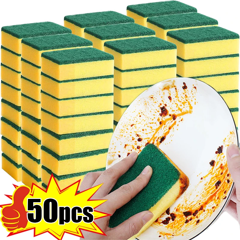 Veľkoobchod Vysoko absorbujúci obojstranná špongia Kúzla Čistá hrniec Rustin Sponges Cleaning Brush Kuchy