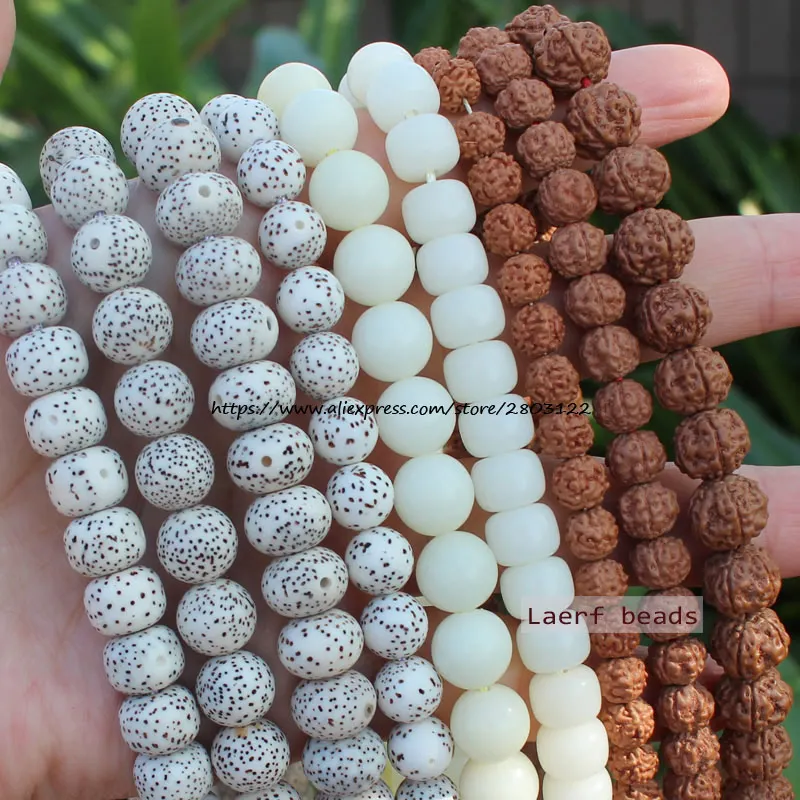 Veľkoobchod100% Prírodné 6-12 mm 108ks Bodhi rudraksha / biele korálky Bodhi / Xingyue Bodhi korálky, pre výrobu šperkov pre domácich majstrov!