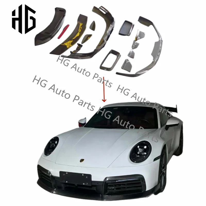 Veľkoobchodná súprava Krídla Krídla Krídla Krídla Krídla na prednú stranu z predných uhlíkových vlákien pre Porsche 911 992 BB