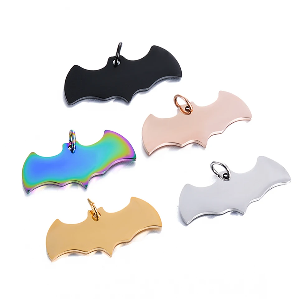 Veľkoobchodné halloweenské halloween fly netopiere Pet Pet značka psie mačka značka golier kľúče Kľúčenky značky z nehrdzavejúcej ocele kúzla