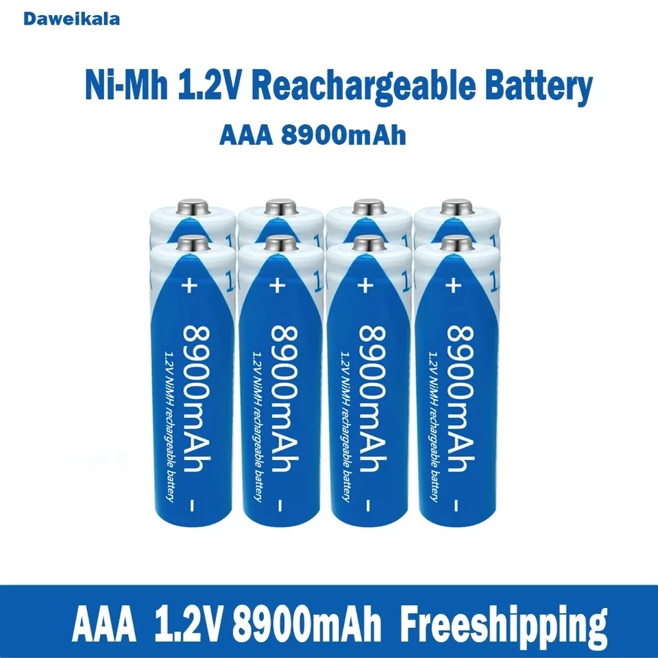 Veľkoobchodné niklové vodík AAA 1,2 V Nabíjateľné batérie, veľká kapacita8900 mAh KTV mikrofóny a hračky