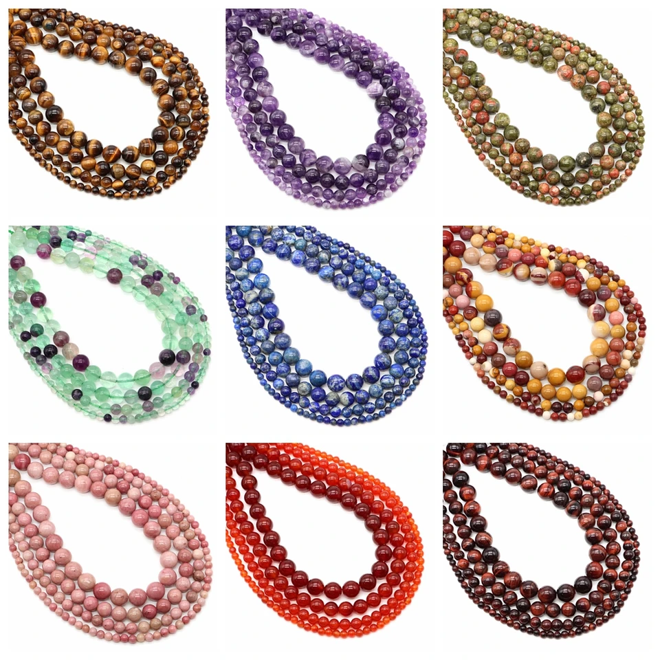 Veľkoobchodné prírodné kamene kryštály Quartz okrúhle voľné korálky pre šperky výroby DIY náramok náhrdelníka 4 mm 6 mm 8 mm 10 mm