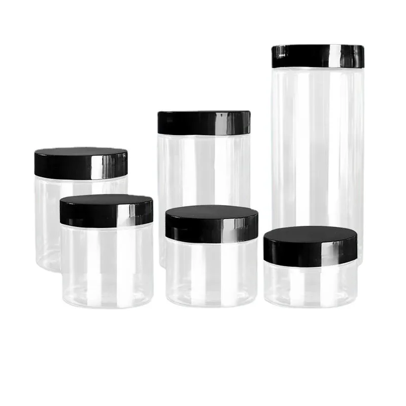 Veľkoobchodné čisté domáce zvieratá plastové poháre 150 ml 200 ml 250 ml priehľadná prázdna kozmetická maska ​​krémová krémová vosková obalová nádoby s veciami s viečkami
