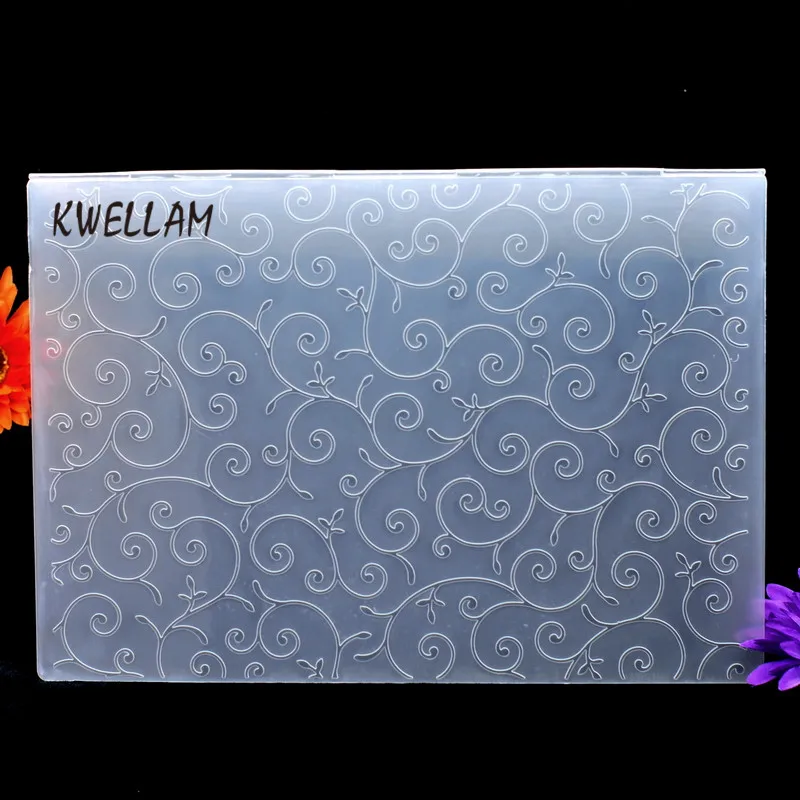 Veľkosť A4 Zanecháva plastový reliéfny priečinok pre zošity DIY Card Card Tool Plastová šablóna 29.7x21cm KW691064