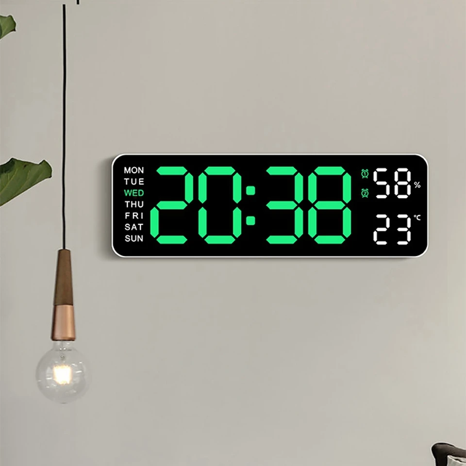 Veľká digitálna teplota hodín a vlhkosť Týždeň vlhkosti Jas