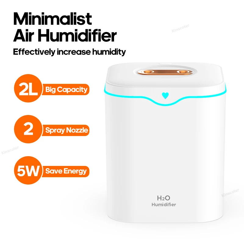 Veľká kapacita 2L dvojité sprejové zvlhčovače USB ultrazvukové tiché aróma difúzora Cool Mist Maker Air čistič pre domácu kanceláriu